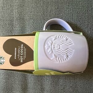 Starbucks Pastel Mug with Heart Tag with Hot Chocolate